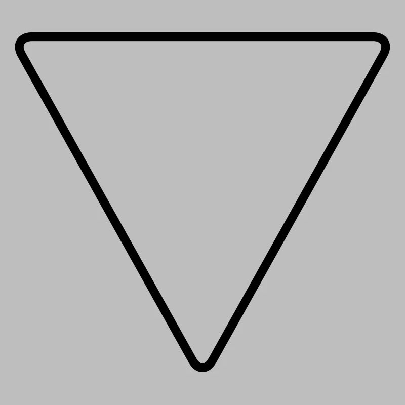Triangle avec coins arrondis comme panneau d’avertissement