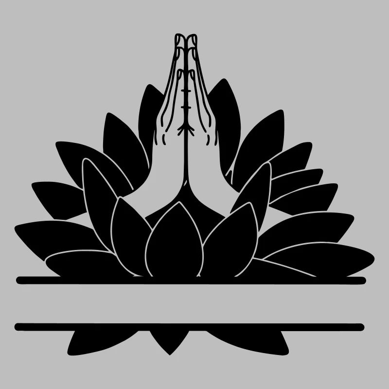 text bar namaste two hands from lotus
