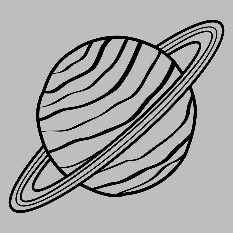 Planet with Rings Saturn Uranus Space Doodle