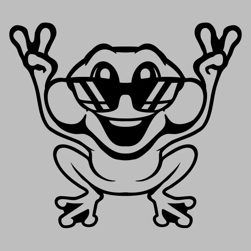 Frog Toad Cool Sunglasses Victory Peace Hands