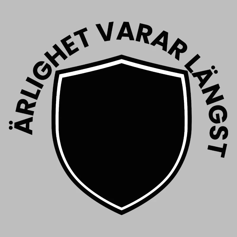 Black shield with white border emblem