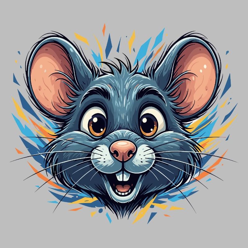 Rat joyeux dans un feu de couleur