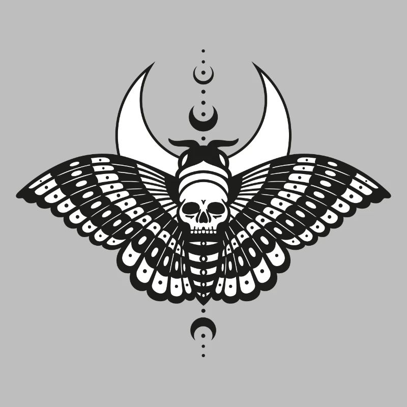 Moth with Moon Moth Skull