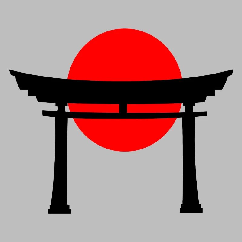 Torii devant le soleil japonais