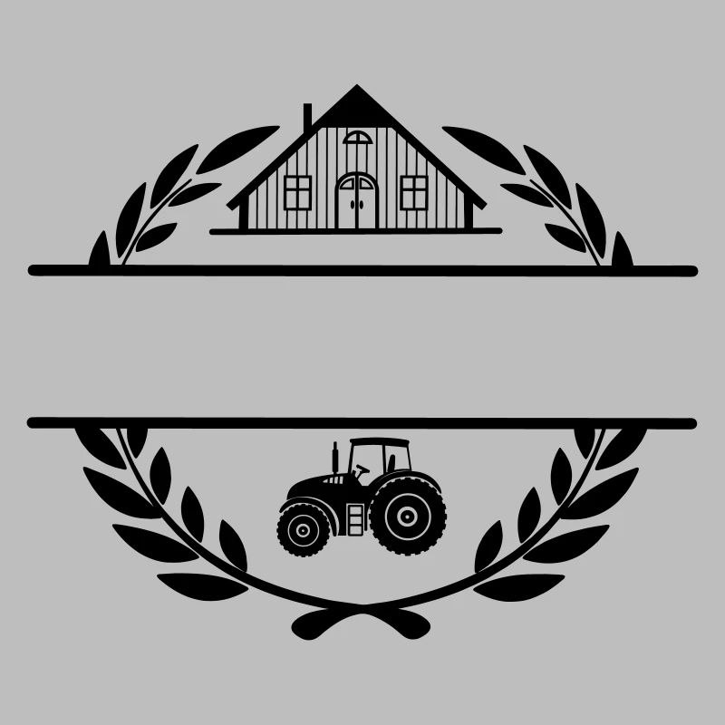 Stolz auf den Bauernhof und den Traktor
