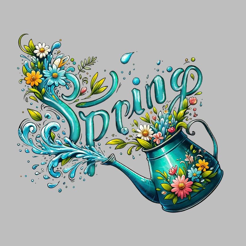 Spring Watering Can Let It Grow Spring Flowers