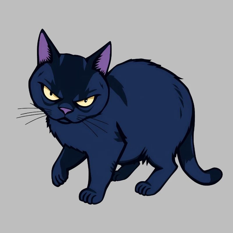 Grim Black Cat