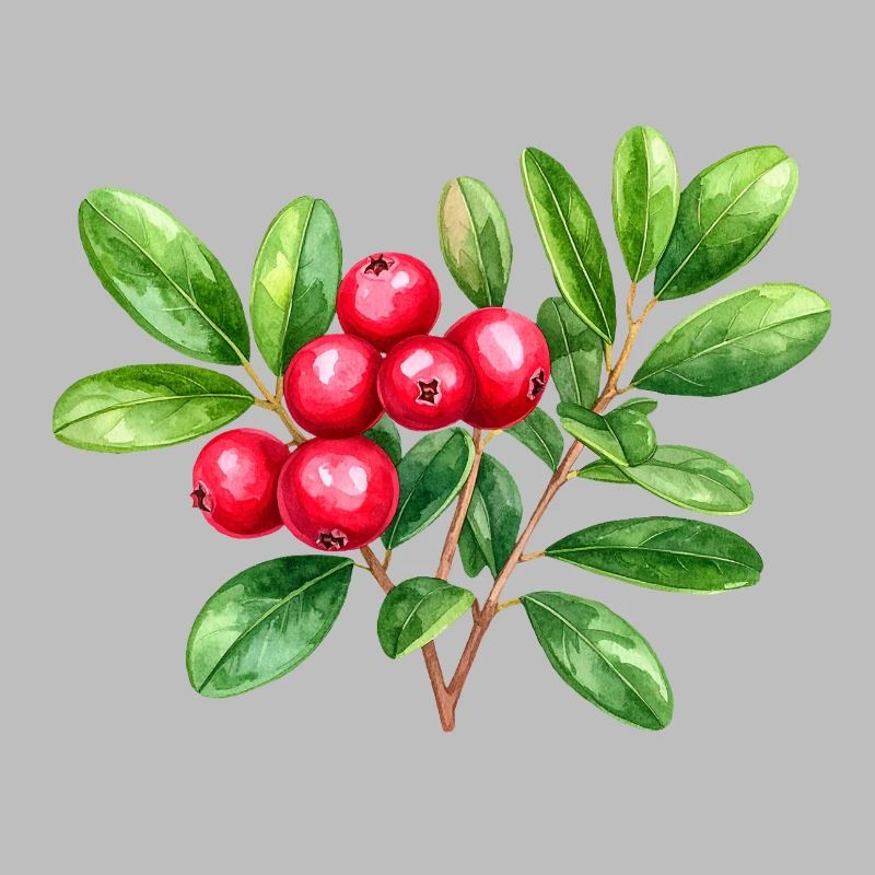 Preiselbeere – botanisches Aquarell