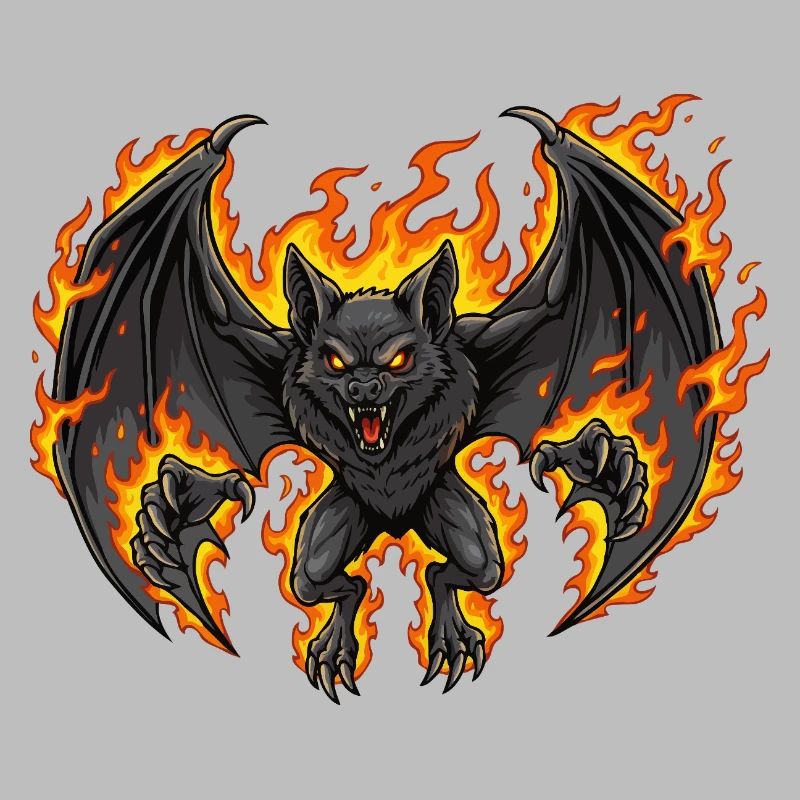 Bat on fire