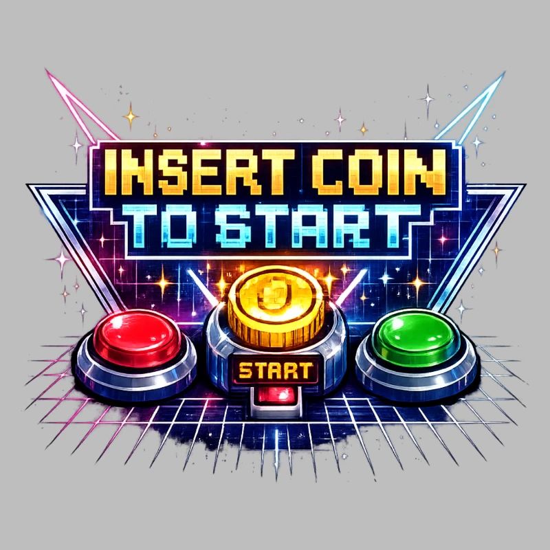 Arcade Startknopf Neon Retro