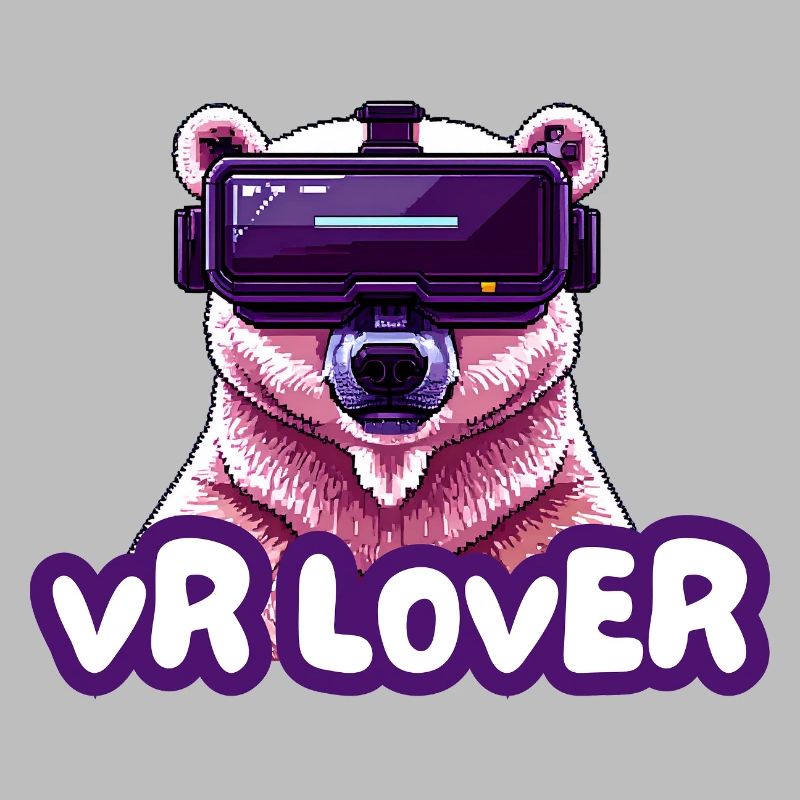 VR Bär mit Virtual Reality Brille