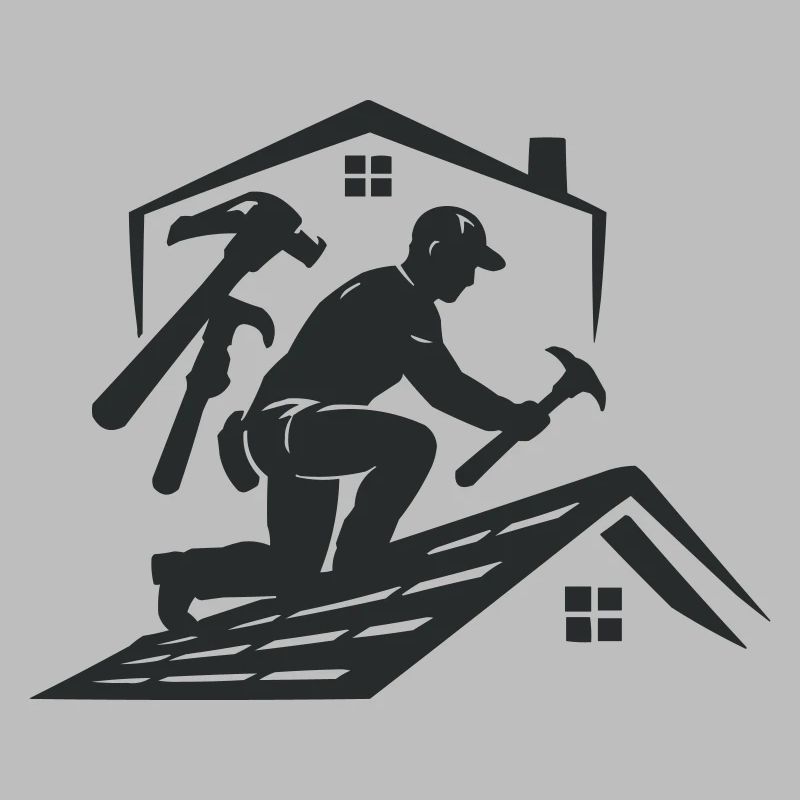 Dachhandwerker Silhouette Dachdecker