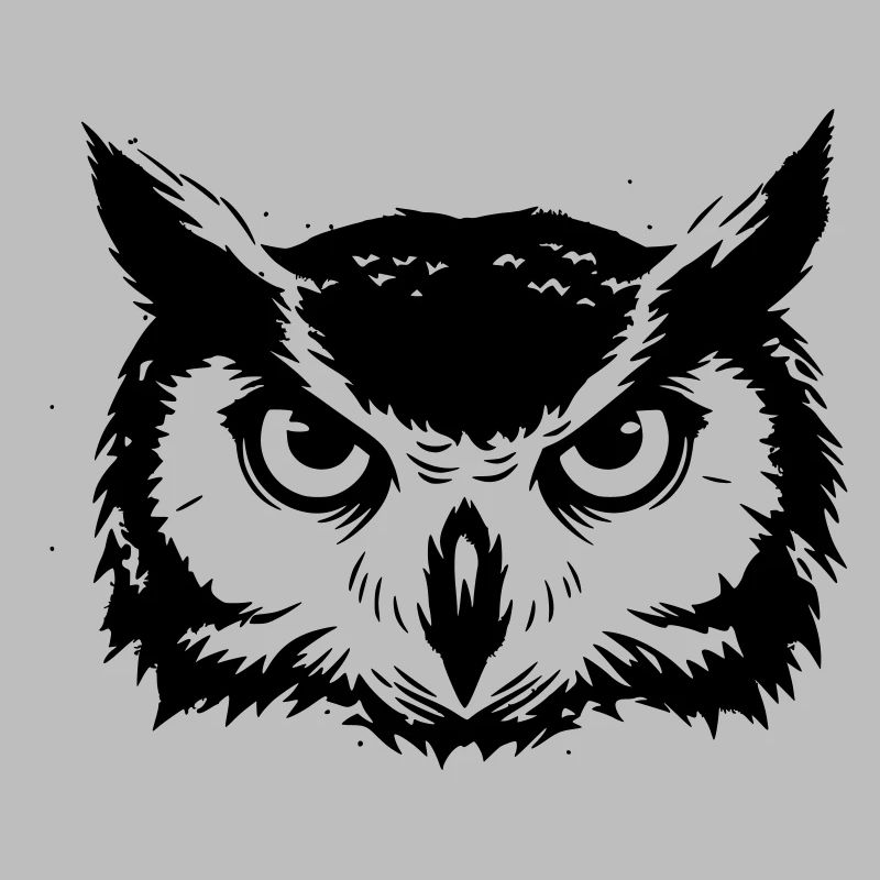 Owl Head Eagle Owl Silhouette