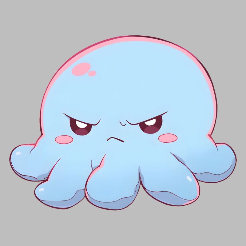 Blue grumpy octopus