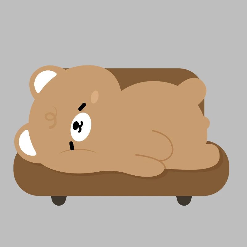 Müder Eisbär auf Sofa