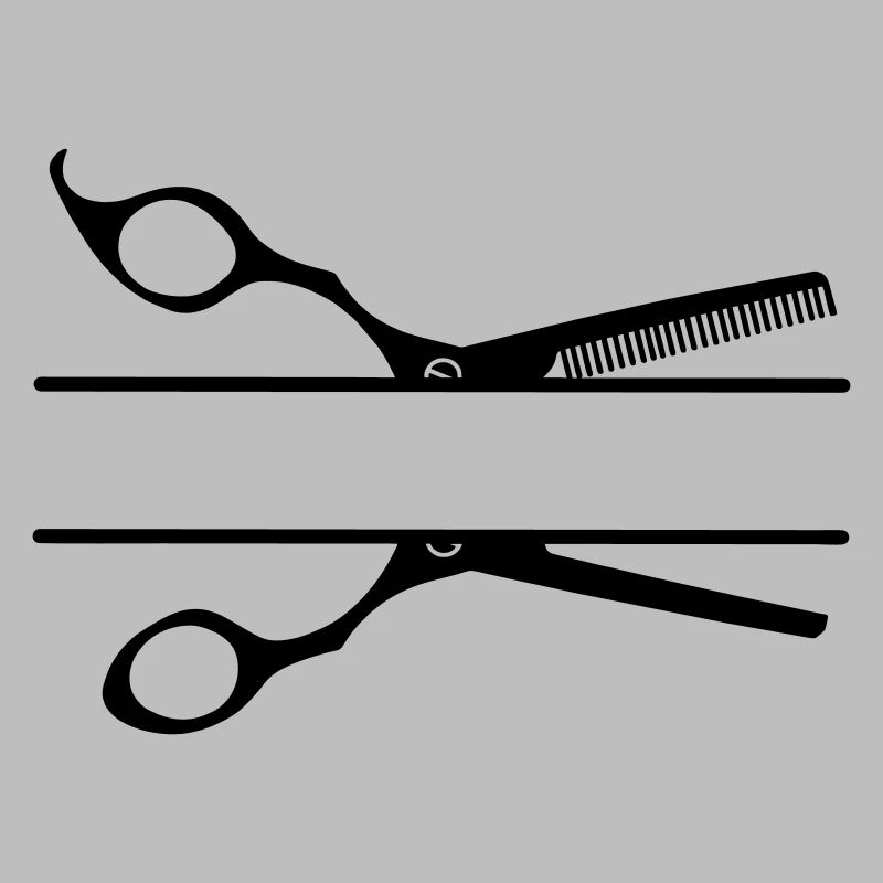 Bannière texte logo coiffeur peigne ciseaux