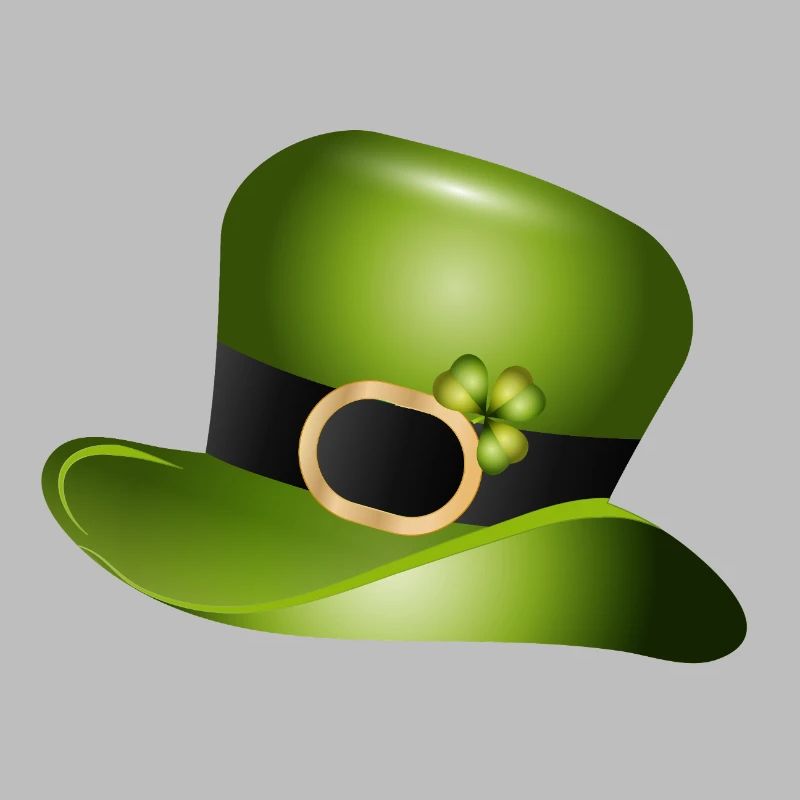 Haut-de-forme vert avec trèfle – Saint Patrick