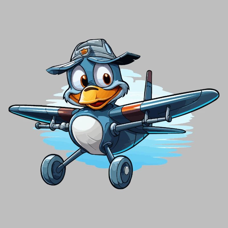 Pinguin Pilot im Luftflugzeug