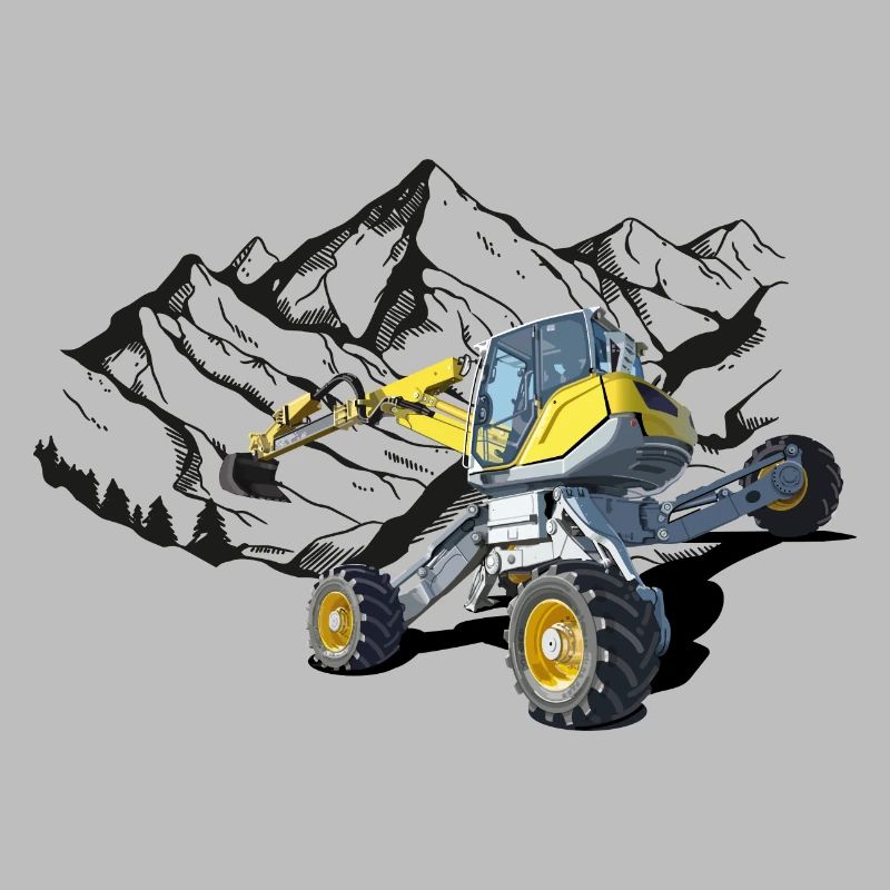 Excavator, walking excavator for difficult terrain