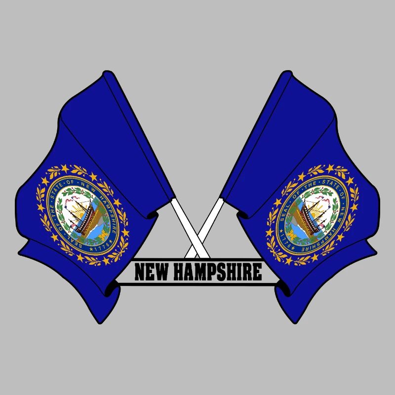 Two flags text NEW HAMPSHIRE