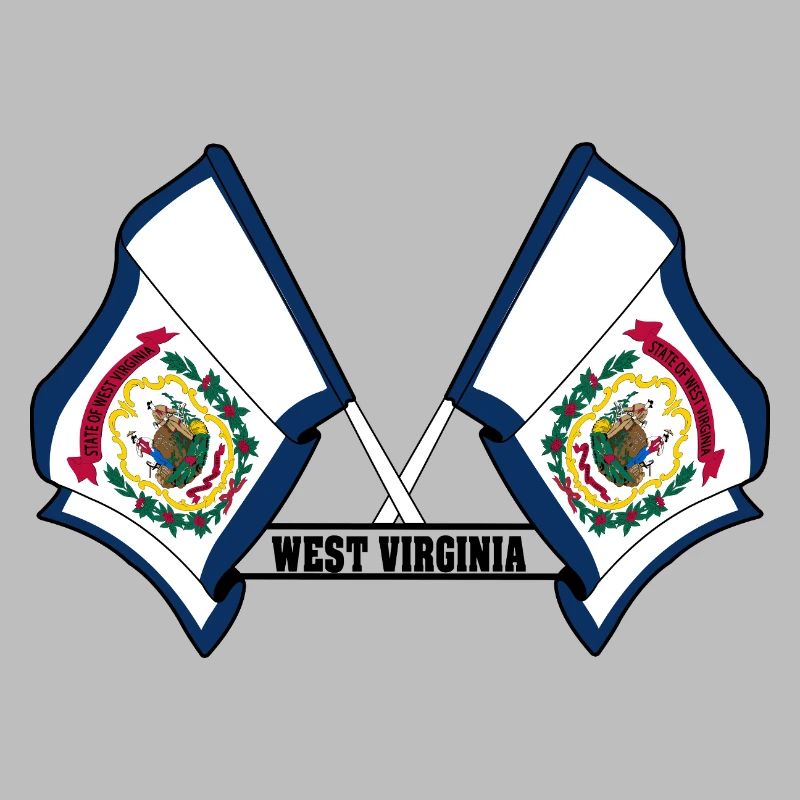 Two flags text WEST VIRGINIA
