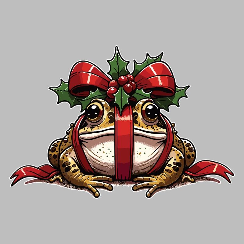 Mistle-Toad Funny Christmas Toad Frog