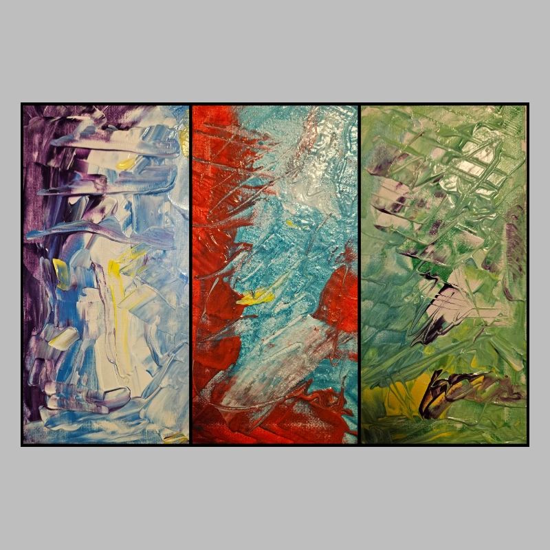 Triptychon Farbfluss