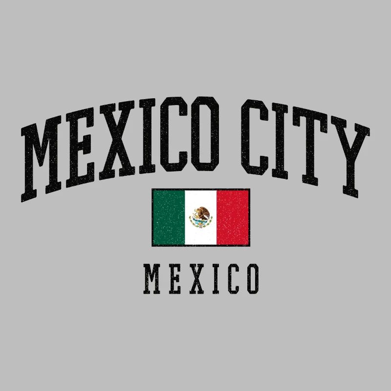 Lettrage de Mexico avec drapeau