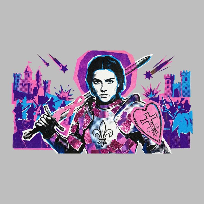 Neon Knight with Heart Shield