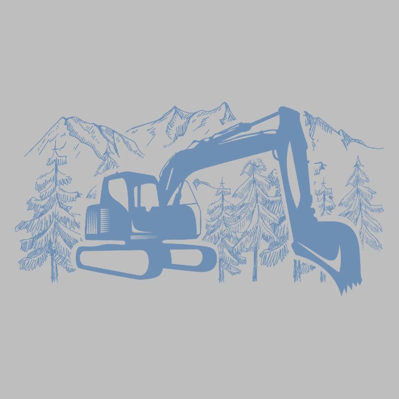 Bagger Silhouette Baugeräteführer Arbeit