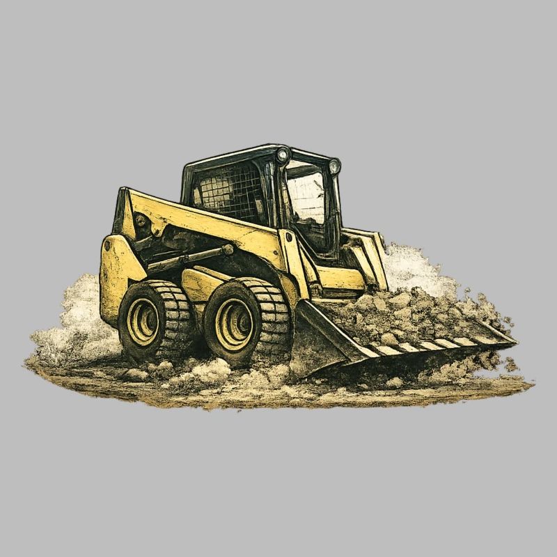 Vintage Skid Steer Loader Construction Site Construction Machine