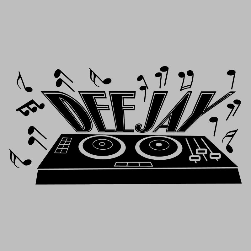Deejay with turntable and tones