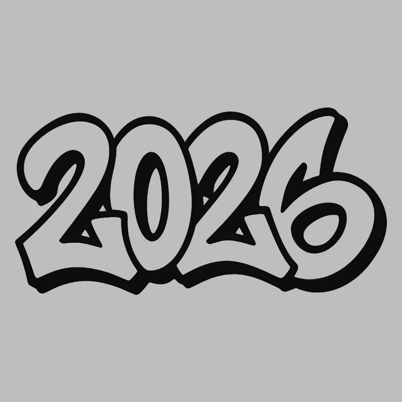 Année 2026 Conception de graffitis