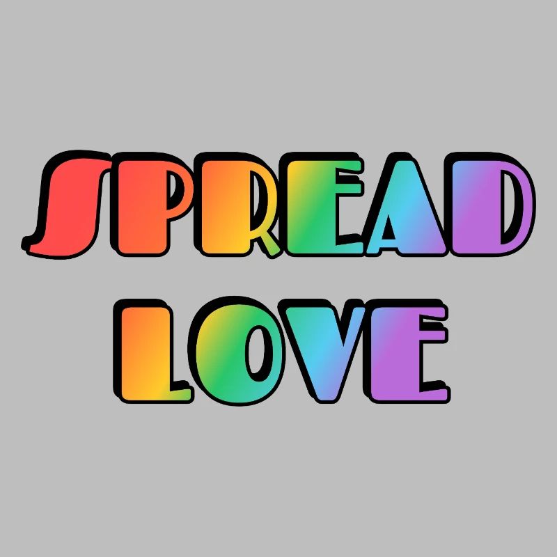 Spread Love Rainbow Typography