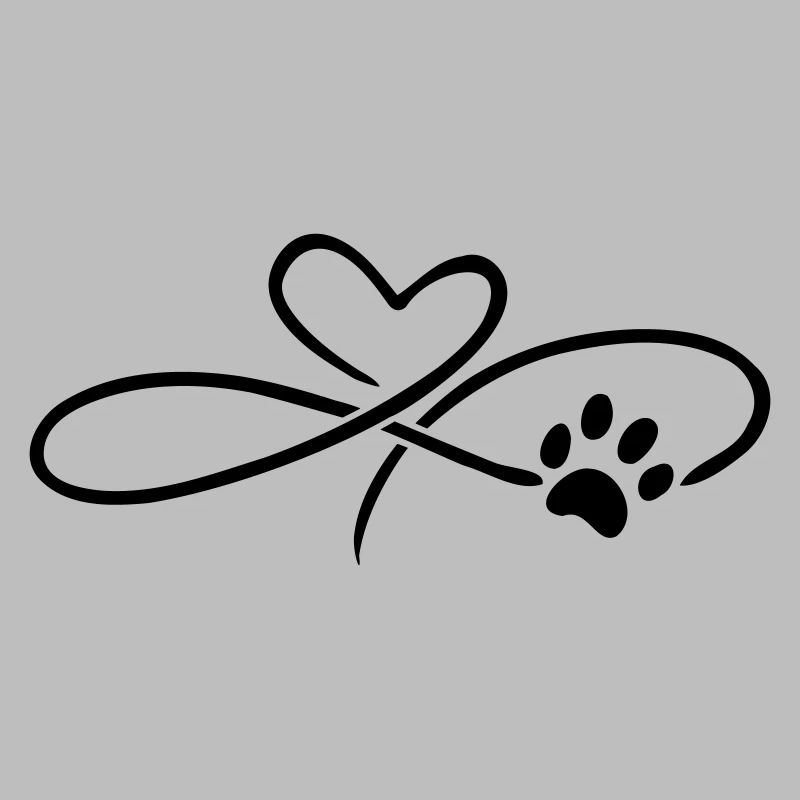 Infinity Herz mit Pfote Hund Katze