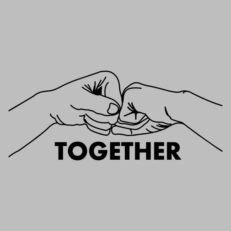 Collaboration gestuelle, travail d’équipe avec texte ensemble