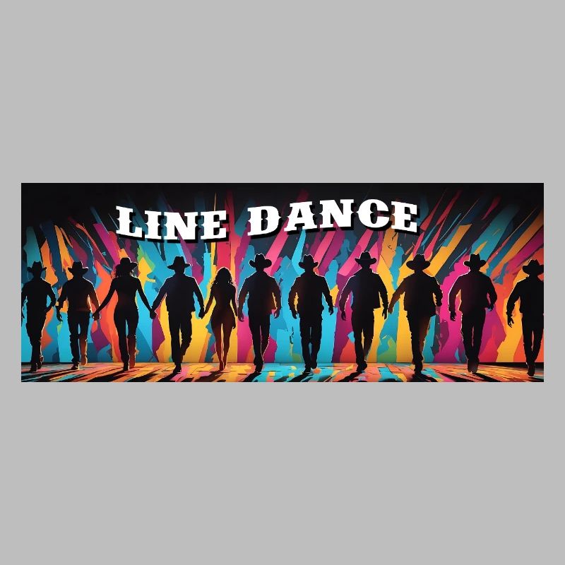 Line dance group dancing