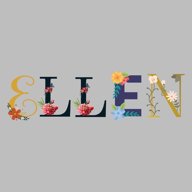 NOM ELLEN DÉCORÉ DE FLEURS