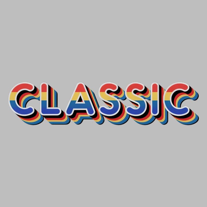 Klassischer Regenbogen-Retro-Text