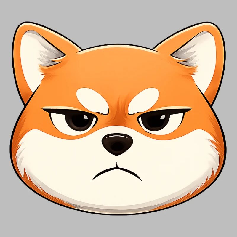 Grumpy, der Shiba Inu, der ein Gesicht zieht