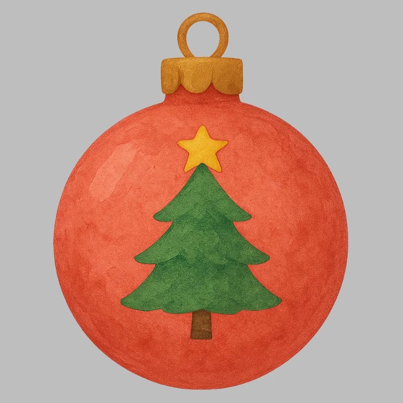 Weihnachtskugel mit Tannenbaum