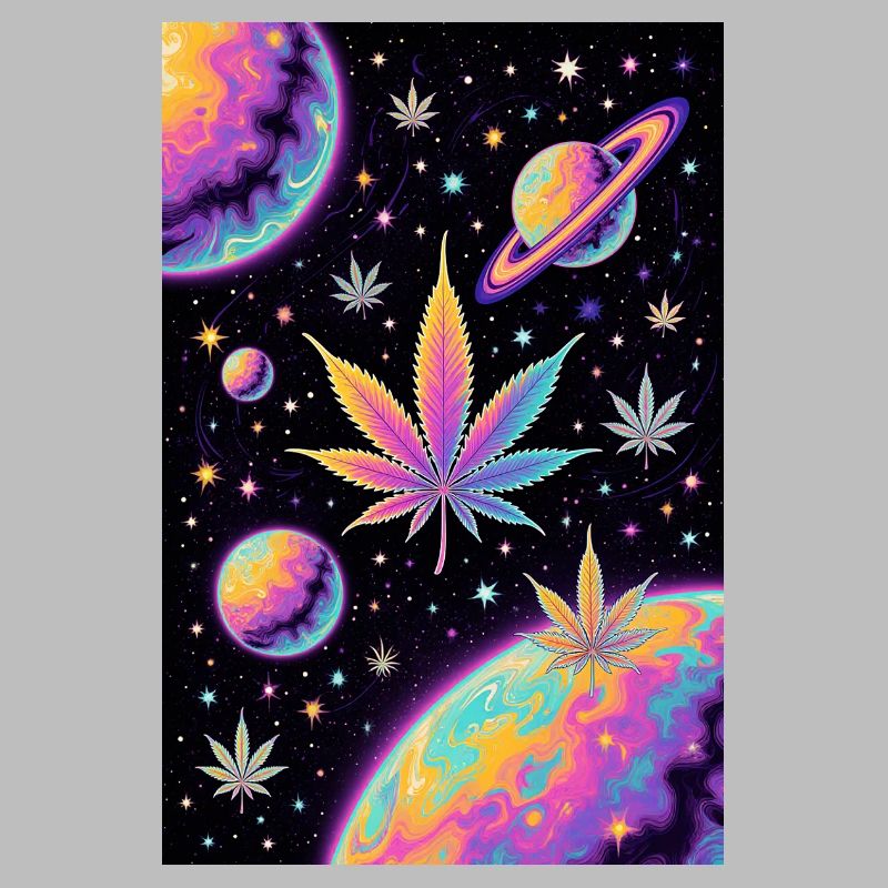 Schéma du cannabis spatial psychédélique