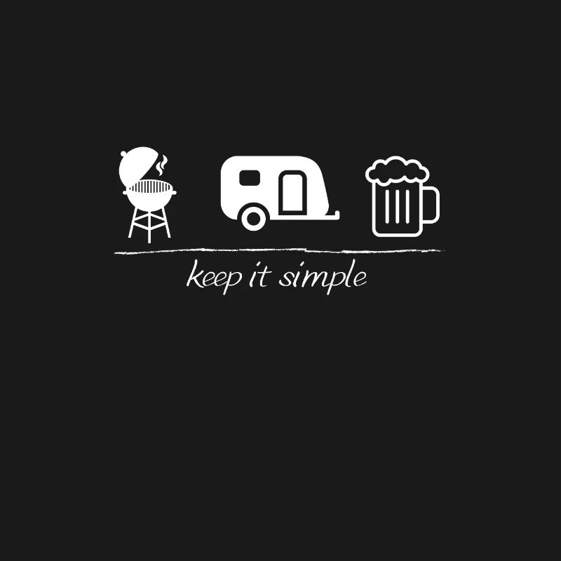 keep it simple, Camping, Wohnwagen, Grill, Bier,