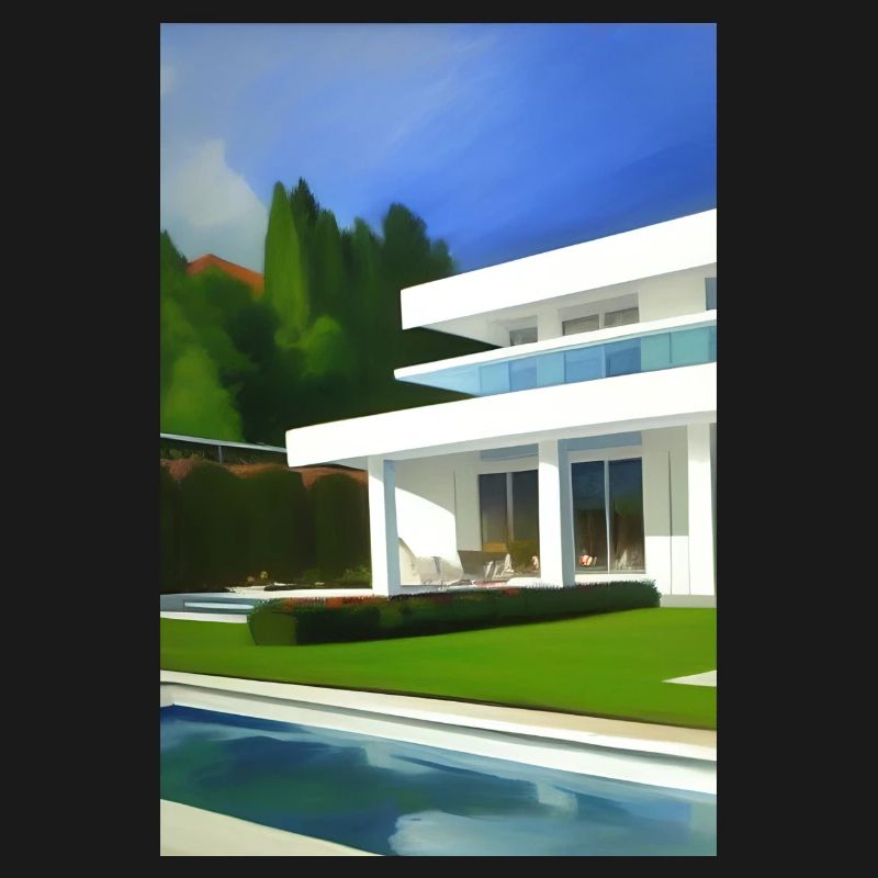 White villa with pool