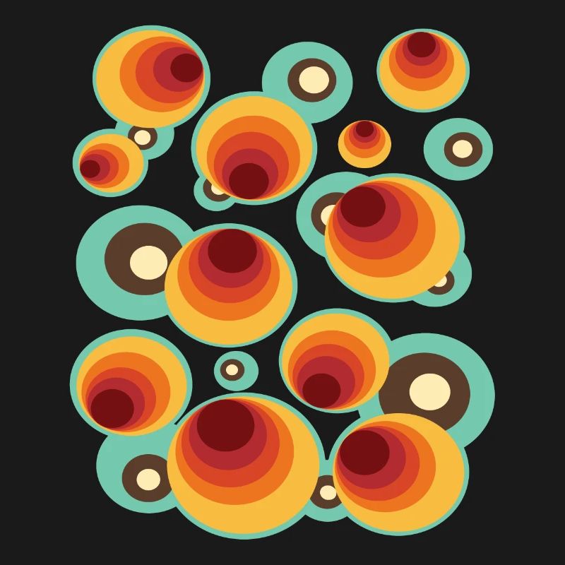 50s 60s Retro Pattern Circle Style Pattern