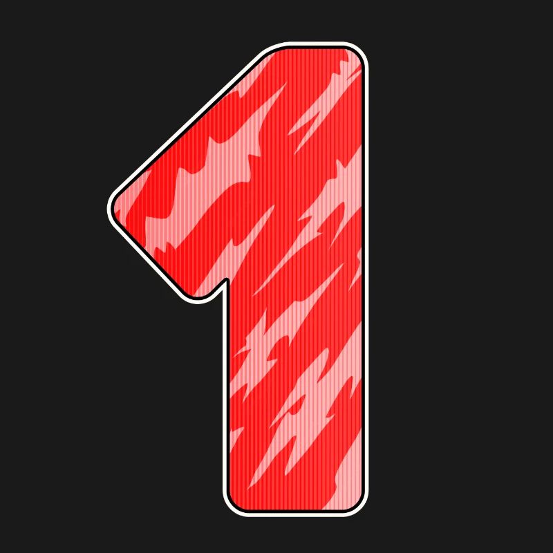 Number 1 Red Pattern - First