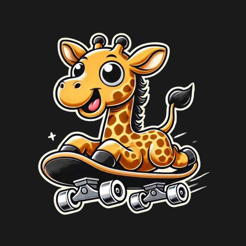 Giraffe Skateboarding
