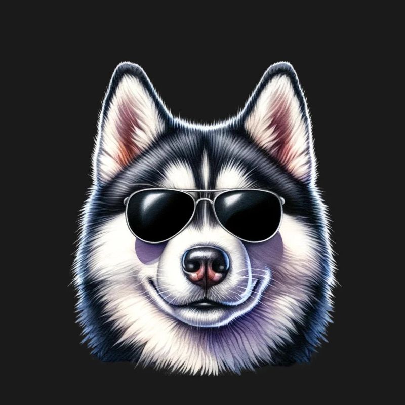 Cooler Husky mit Sonnenbrille