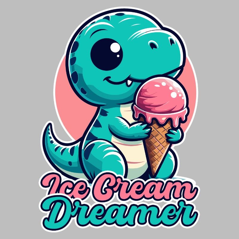 Eiscreme Träumer süßer T-Rex mit Eis Geschenk