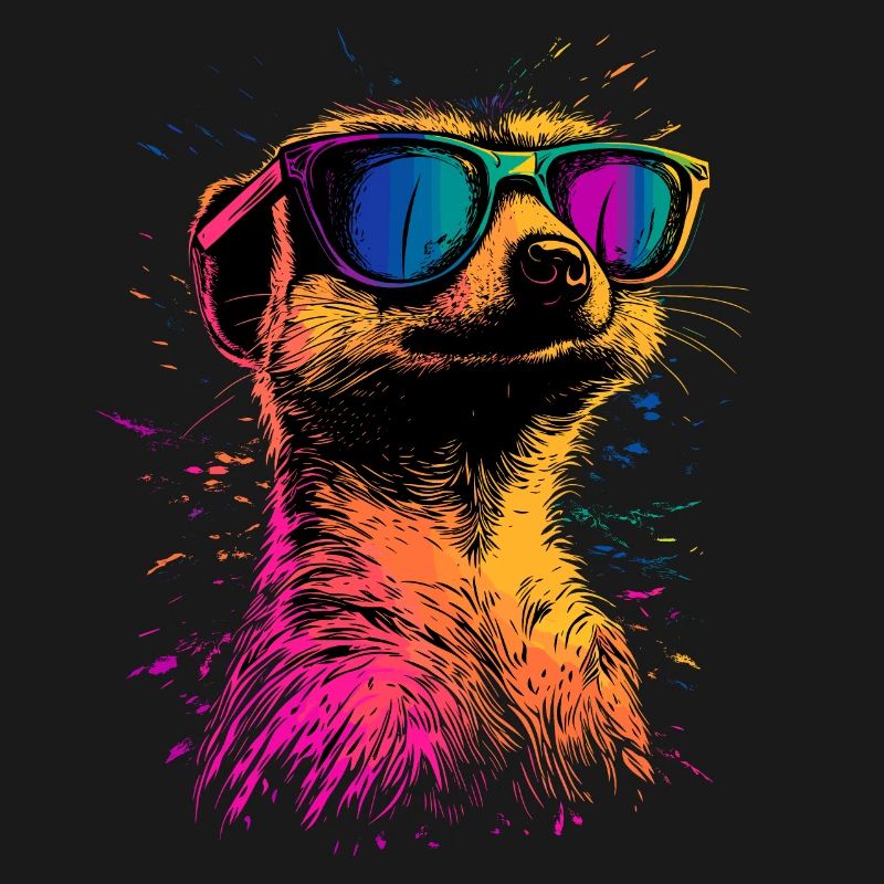 Erdmännchen Sonnenbrille Bunt Süßes Erdmännchen